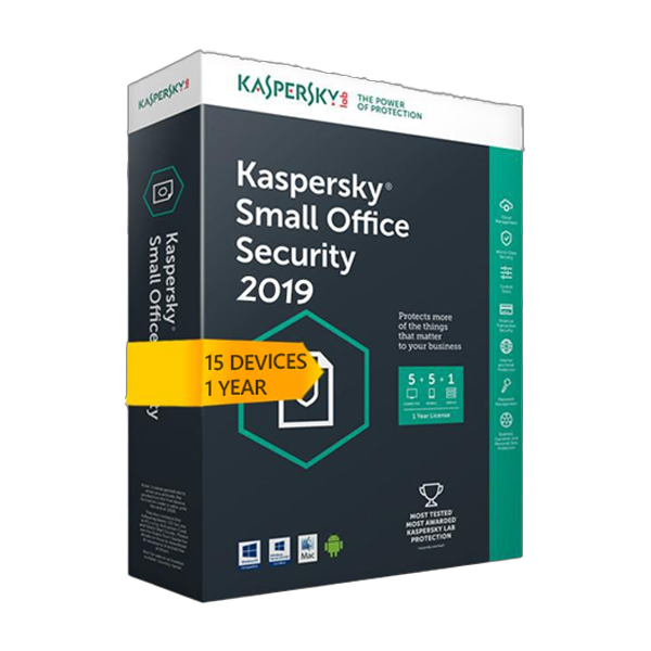 Kaspersky Small Office Security v8 for 15 desktop, 15 mobile, 2 server 1 YEAR EU