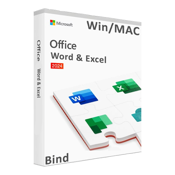 Microsoft Word + Excel 2024 BIND PC-MAC